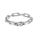 Bracelet Paperclip link-Spring lock silver 19 cm