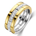 TI SENTO-Milano 12270ZY Ring silver-zirconia gold-and silver-coloured-white 7.5 mm
