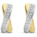 TI SENTO-Milano 7667ZY Earrings Cross Over silver-zirconia gold-and silver-coloured-white 3 x 13 mm