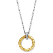 TI SENTO-Milano 3999ZY Necklace Balls-Clip Eye silver-zirconia gold-and silver-coloured-white 38-48 cm