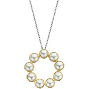 TI SENTO-Milano 34008YP Necklace Crystal Pearl silver gold-and silver-coloured-white 38-48 cm