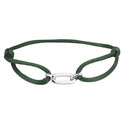 Bracelet green Satin Silver-leather 13 tot 26 cm