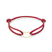 Bracelet Heart silver-satin gold-coloured-red 13 - 26 cm
