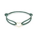 Bracelet Heart silver-satin gold-coloured-green 13 - 26 cm