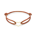 Bracelet Heart silver-satin gold-coloured-rust brown 13 - 26 cm