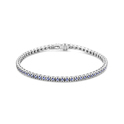 Tennis bracelet white gold-sapphire 1.786ct silver-coloured-blue 18 cm