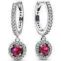 Pandora 292379C01 Earrings Red Round Sparkling silver-zirconia red-white