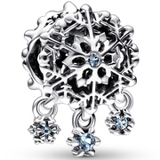 Pandora 792367C01 Hanging charm Icy Snowflake Drop silver-crystal blue