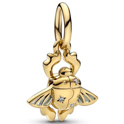 Pandora Disney 762345C01 Hanging charm Aladdin Scarab Beetle silver-enamel-zirconia gold-coloured-blue-white