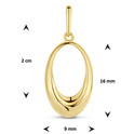 Pendant Oval yellow gold 9 x 20 mm