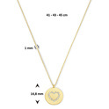 Necklace Engraving plate Round-Heart yellow gold-diamond 0.14 ct h si 41-45 cm