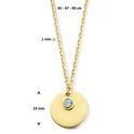 Necklace Engraving plate Birthstone March yellow gold-zirconia blue 45-49 cm