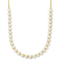 Necklace Pearl-Bullets yellow gold-freshwater pearl white 4 mm 41-45 cm