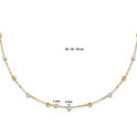 Necklace Balls yellow and white gold diamond-coated 3 mm 40-44 cm