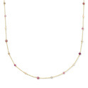 Necklace Balls yellow gold-tourmaline 0.58 ct. pink-white-orange-brown 40-44 cm