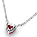 Pandora 392542C01 Necklace Sparkling Heart Halo silver-zirconia-crystal white-red 45 cm