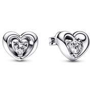 Pandora 292500C01 Ear studs Radiant Heart & Floating Stone silver-zirconia white