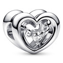 Pandora 792493C01 Charm Radiant Heart & Floating Stone silver-zirconia