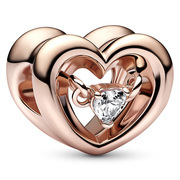 Pandora 782493C01 Charm Radiant Heart & Floating Stone silver-zirconia pink-white