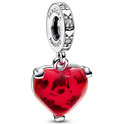 Pandora Disney 792522C01 Charm Mickey & Minnie Mouse Kiss Red Murano silver-zirconia-glass white-red.