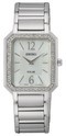 Seiko SUP465P1 silver-pearl, solar, rectangular watch 25 mm
