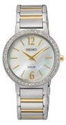 Seiko SUP469P1 solar watch steel, silver-and gold-toned, Pearl 30,5 mm