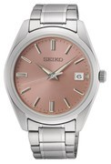 Seiko SUR523P1 silver-pink watch, Sapphire glass 40,2 mm