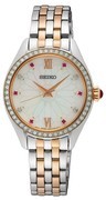 Seiko SUR542P1 watch silver and rose pearl Hardlexglass  29 mm