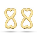 Ear studs Heart-Infinity yellow gold 3 x 5.5 mm
