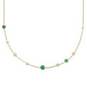 4025870 [Necklace Circles yellow gold-agate-quartzite green 41-45 cm