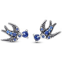 Pandora 292568C01 Ear studs Sparkling swallow silver-crystal blue