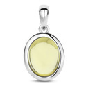 Pendant Oval silver-lemon quartz yellow 19 x 10.5 mm