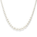 Necklace silver-synthetic pearl silver-white 10 mm 41-45 cm