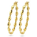 Earrings twisted silver gold colored 3 x 36.5 mm