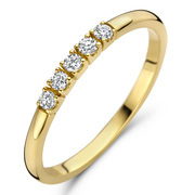 Ring Memoire yellow gold diamond 0.15ct H si 2 mm