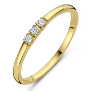 Ring Memoire yellow gold diamond 0.09 ct H si 2 mm