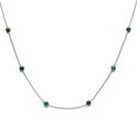 Necklace silver-malachite silver-green 42-45 cm
