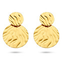 Ear studs 2103111 Relief silver gold colored 40 mm