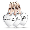 Share the love with this 2-Divisible Family Generation of Hearts Triple Dangle Charm
