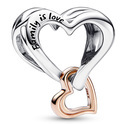Pandora 782642C00 Charm Two Tone Open Infinity Heart silver and rose colored.